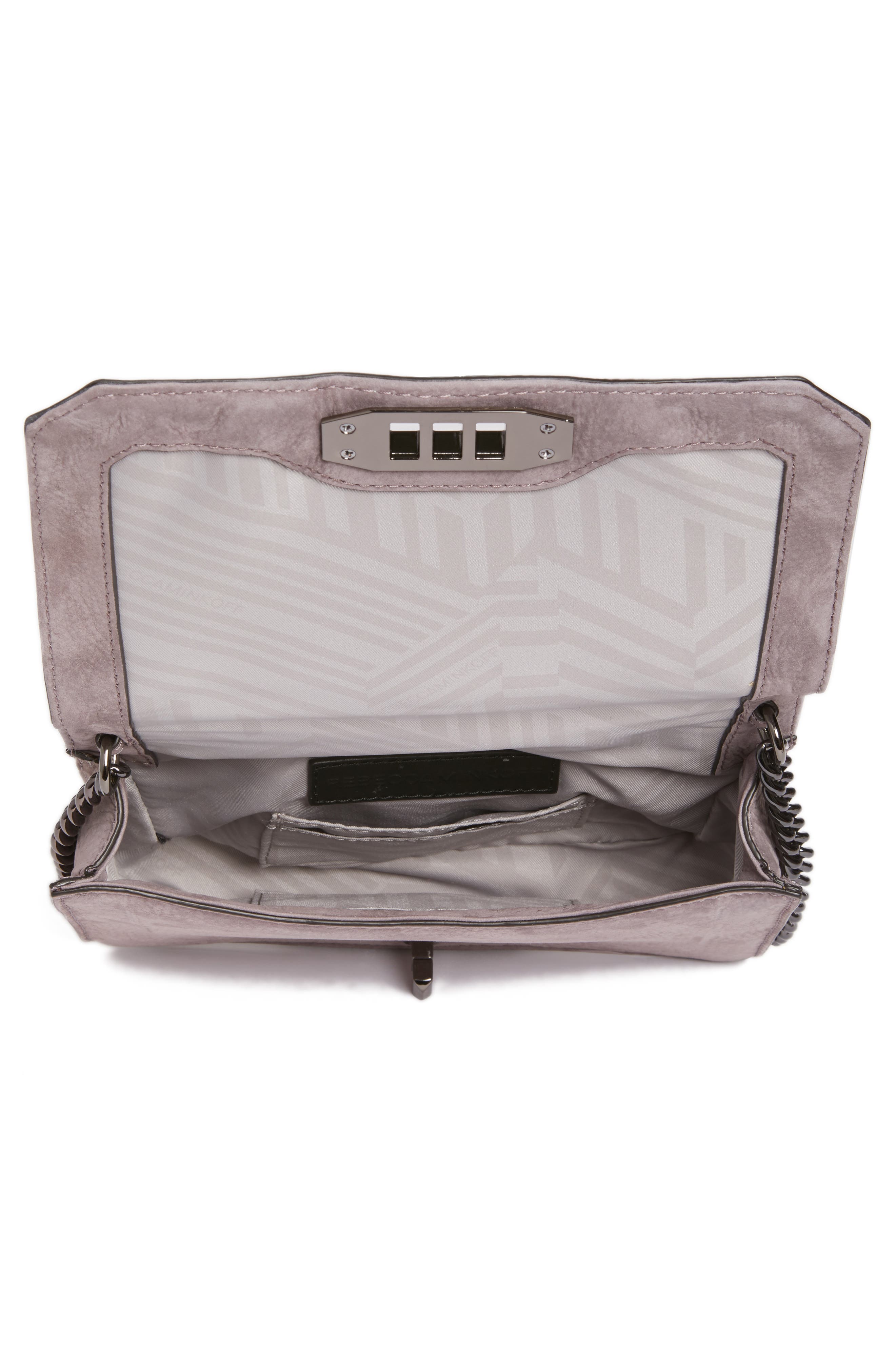 Small Love Nubuck Crossbody Bag (Nordstrom Exclusive), Alternate, color, LAVENDER/ GUNMETAL HARDWARE