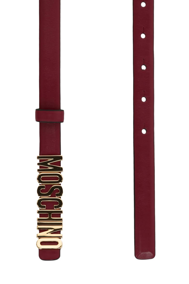 Logo Leather Belt, Alternate, color, BORDEAUX