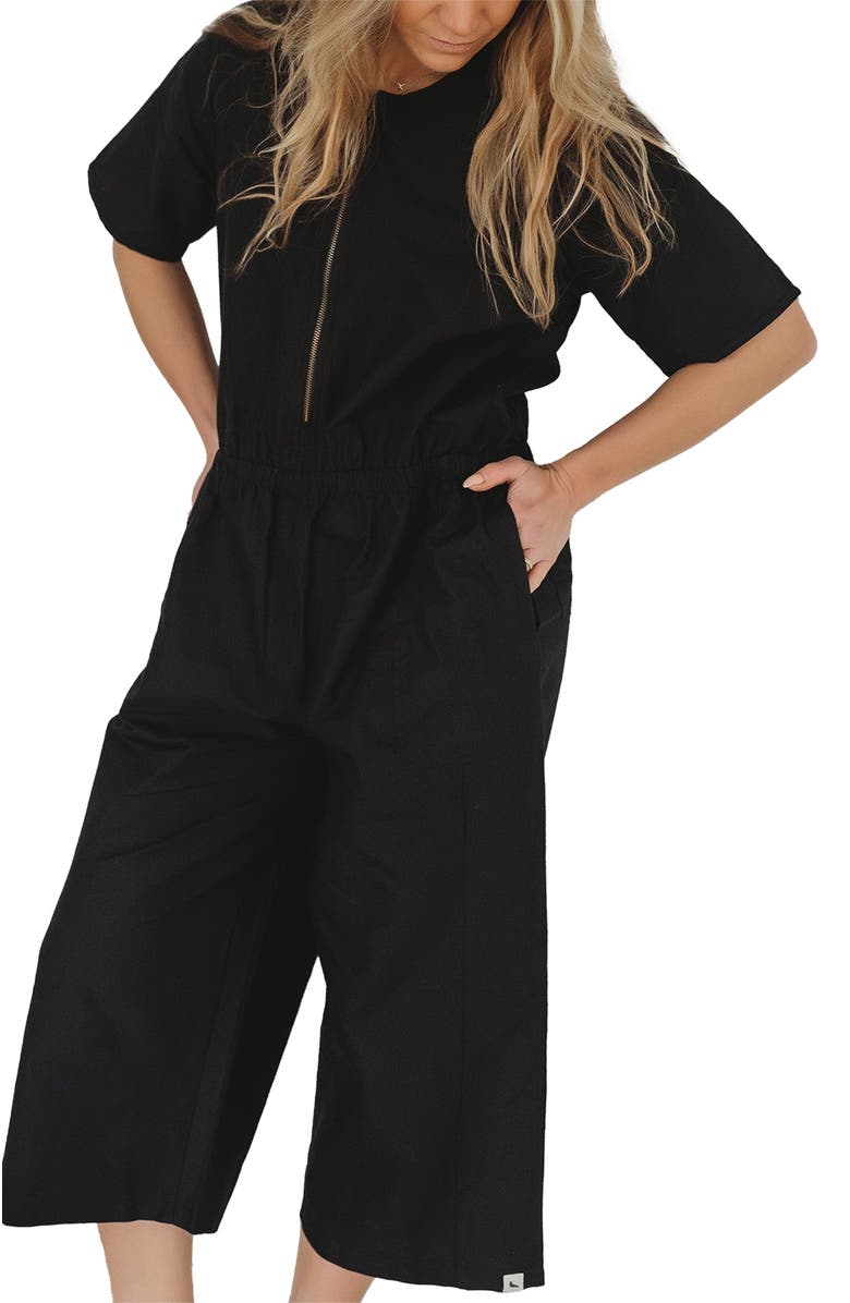 Turtledove London Organic Cotton Ethel Jumpsuit, Alternate, color, Black