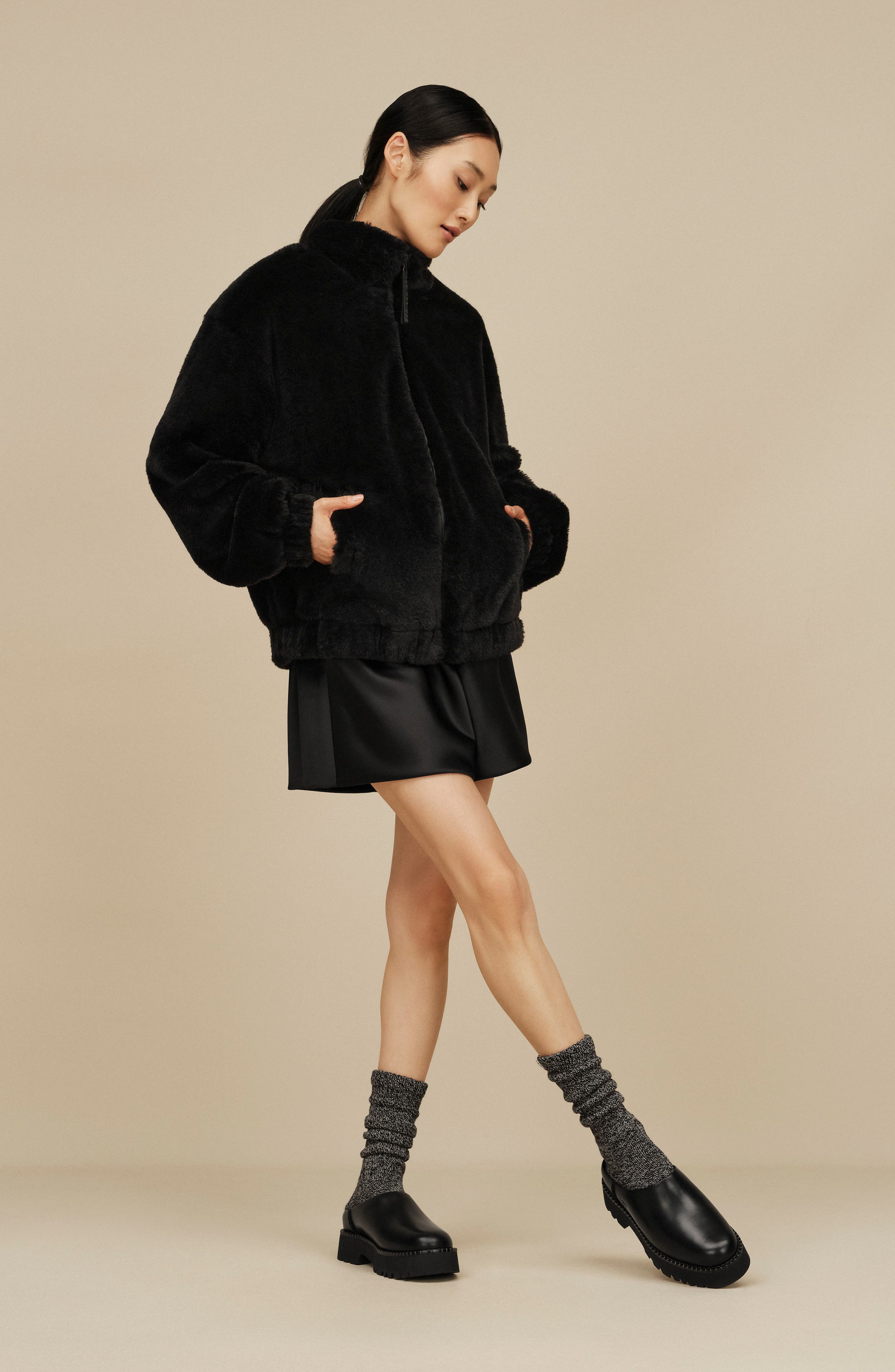 Uptowner Suede Mule, Alternate, color, BLACK LEATHER