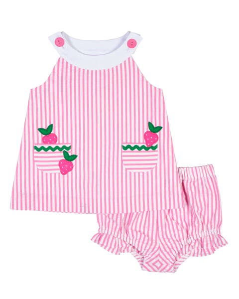 Seersucker Dress With Strawberries (Toddler, Little Kid, Big Kid)