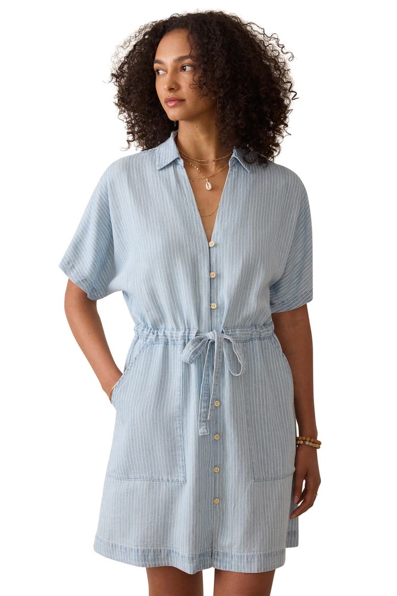 Oakley Tried & True Chambray Shirtdress, Alternate, color, BLUE WATER STRIPE WASH