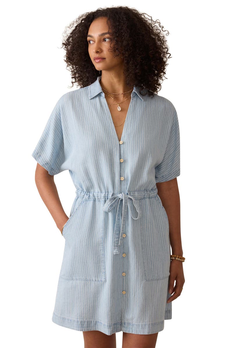 Faherty Oakley Tried & True Chambray Shirtdress, Alternate, color, Blue Water Stripe Wash