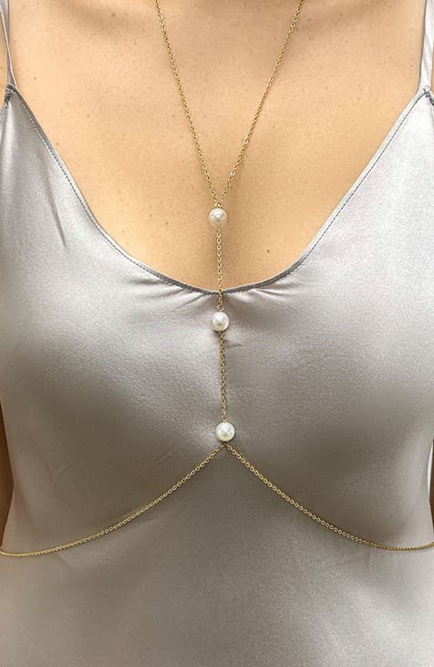 Imitation Pearl Body Chain