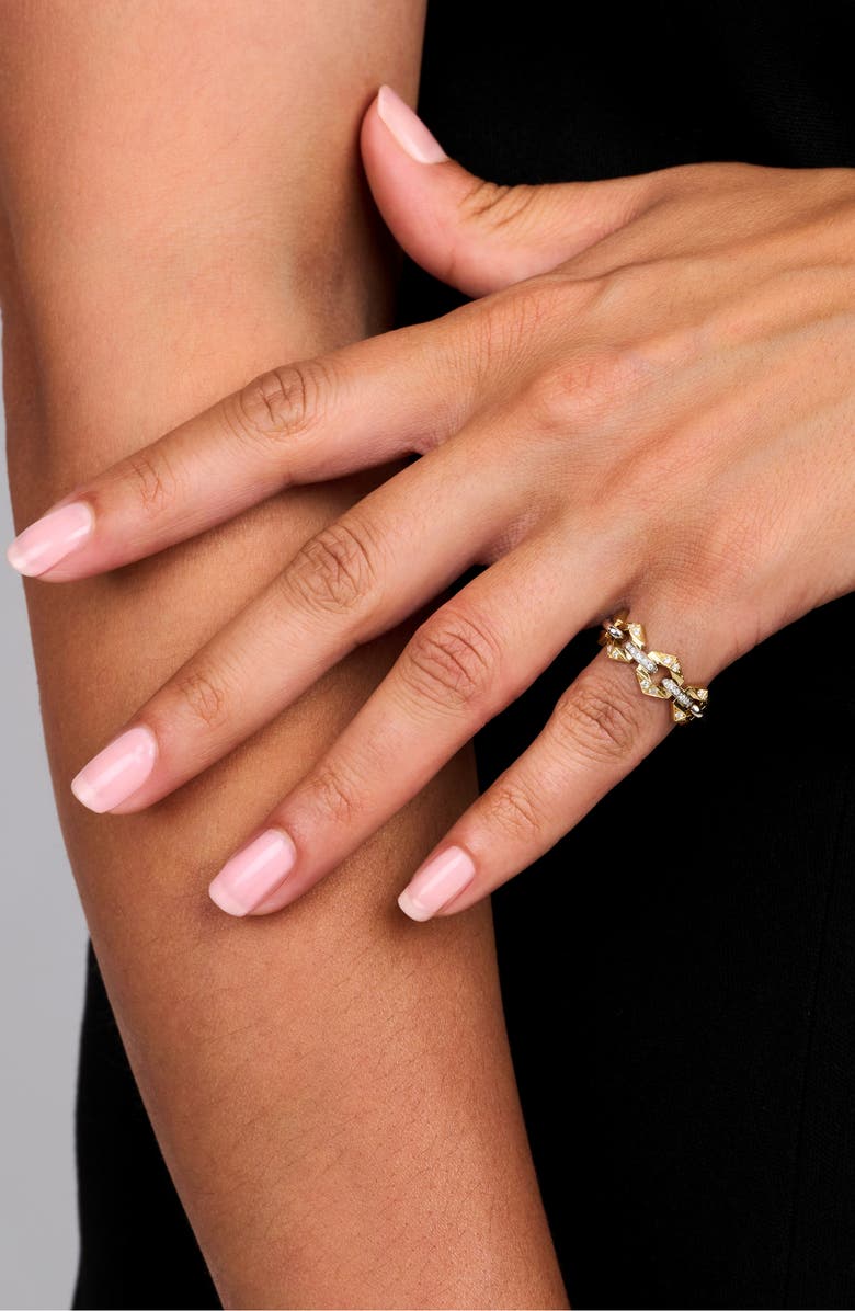 DRIES CRIEL Flow Diamond Link Ring, Alternate, color, Gold