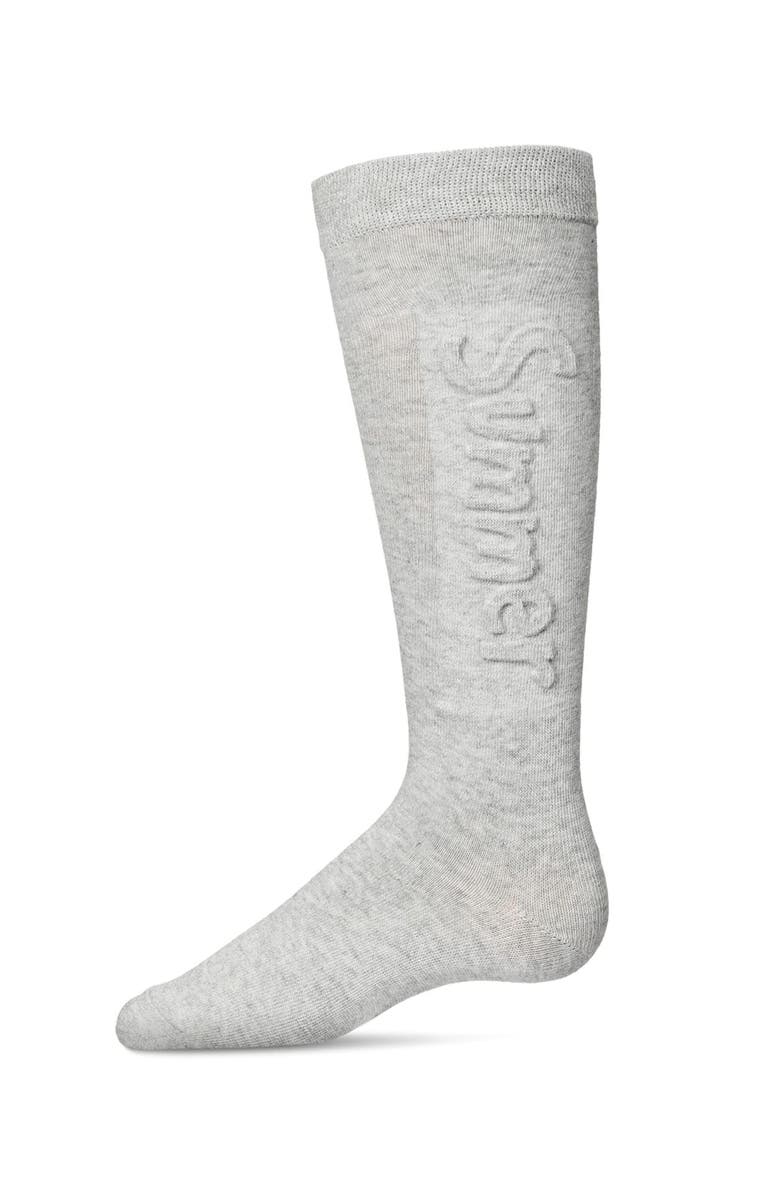 MeMoi Embossed Summer Knee-High Socks, Main, color, Lt Gray Heather
