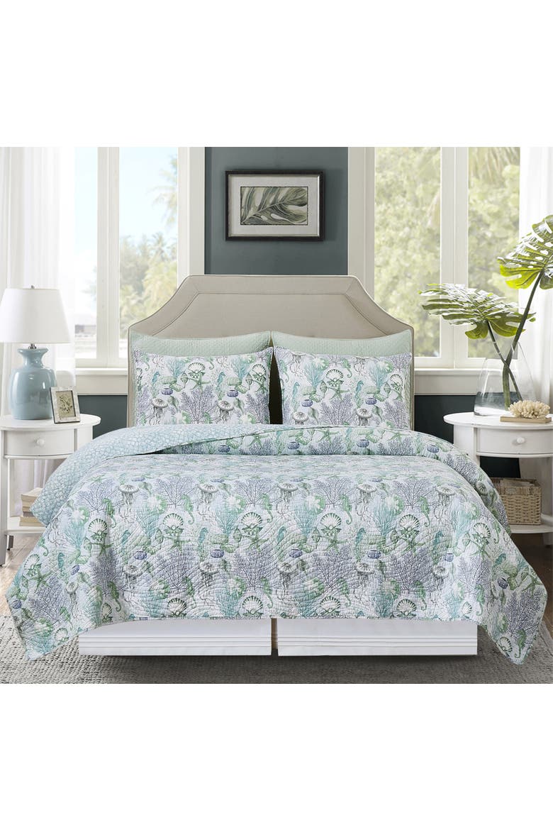 Shoreline Waters Bedding Quilt Set, Alternate, color, Blue