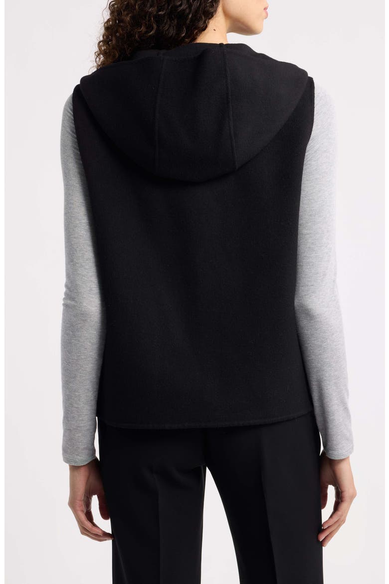 Hooded Wool Blend Zip Vest, Alternate, color, BLACK - 001