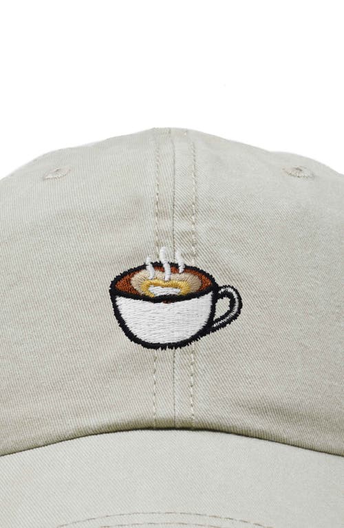 Dalix Cappuccino Embroidered Casual Cap In Washed Stone White
