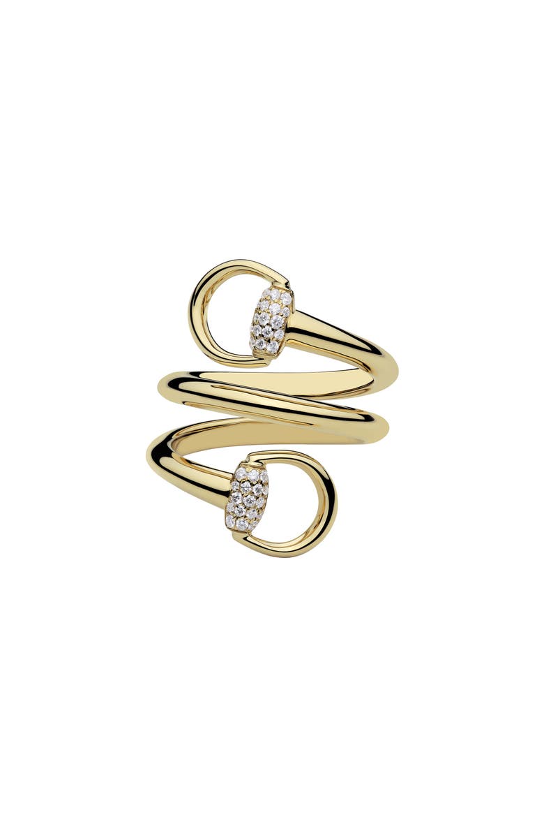 Diamond Horsebit Ring, Main, color, GOLD