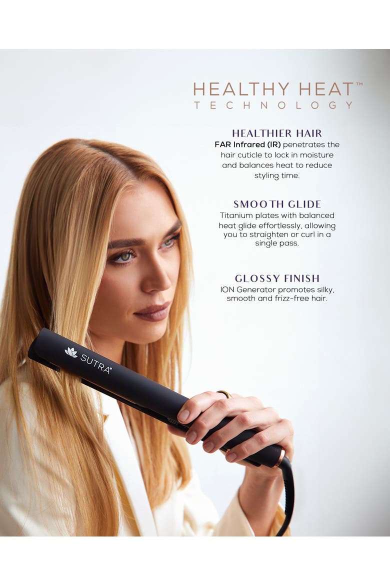 IR2 Infrared Flat Iron - 1", Alternate, color, Black With Rose Gold