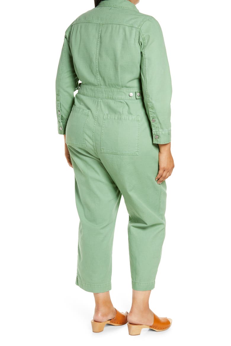 Garment Dyed Relaxed Coverall Jumpsuit, Alternate, color, PALE EVERGREEN