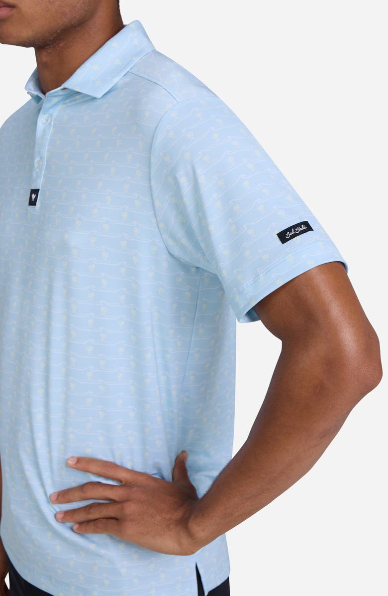 Bad Birdie Core Floral Waves Performance Golf Polo, Alternate, color, Easy Livin