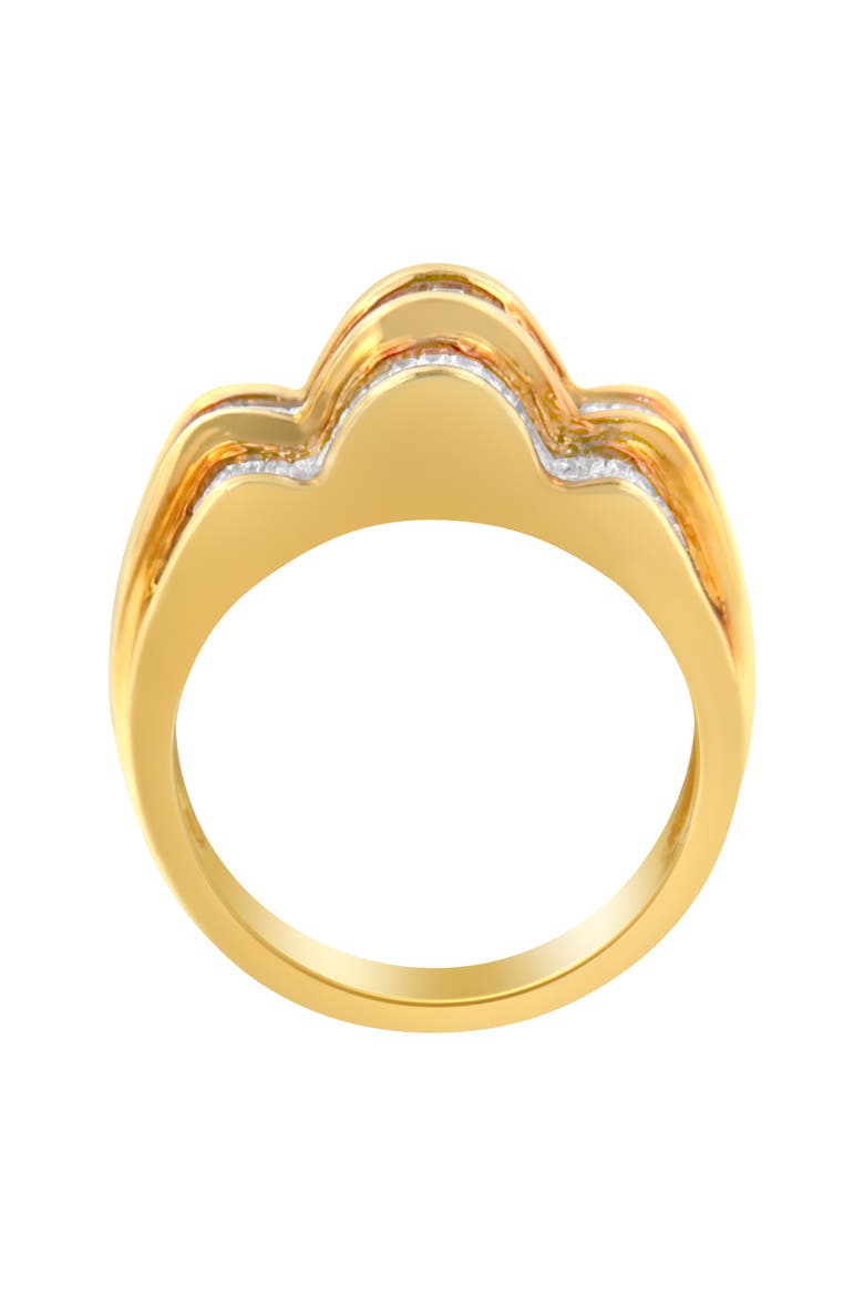 14KT Yellow Gold 1 1/4 cttw Diamond Multi-Row Band Ring, Alternate, color, Yellow