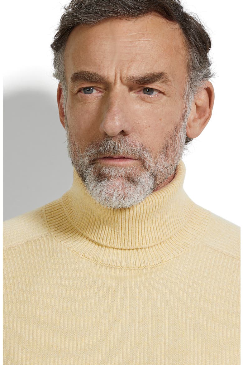 Cashmere Rib Turtleneck Sweater, Alternate, color, PASTEL YELLOW MULTIMELANGE