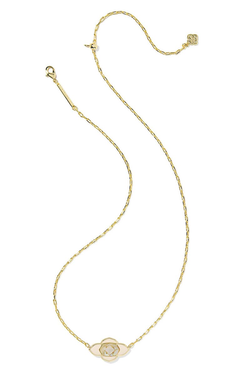 Kendra Scott Abbie Short Medallion Pendant Necklace, Alternate, color, Gold Neutral Mix