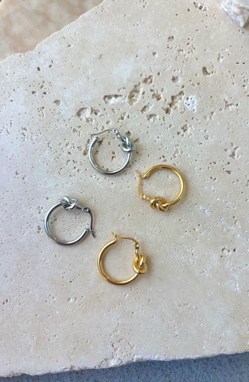 Adornia Knotted Hoop Earrings In Metallic