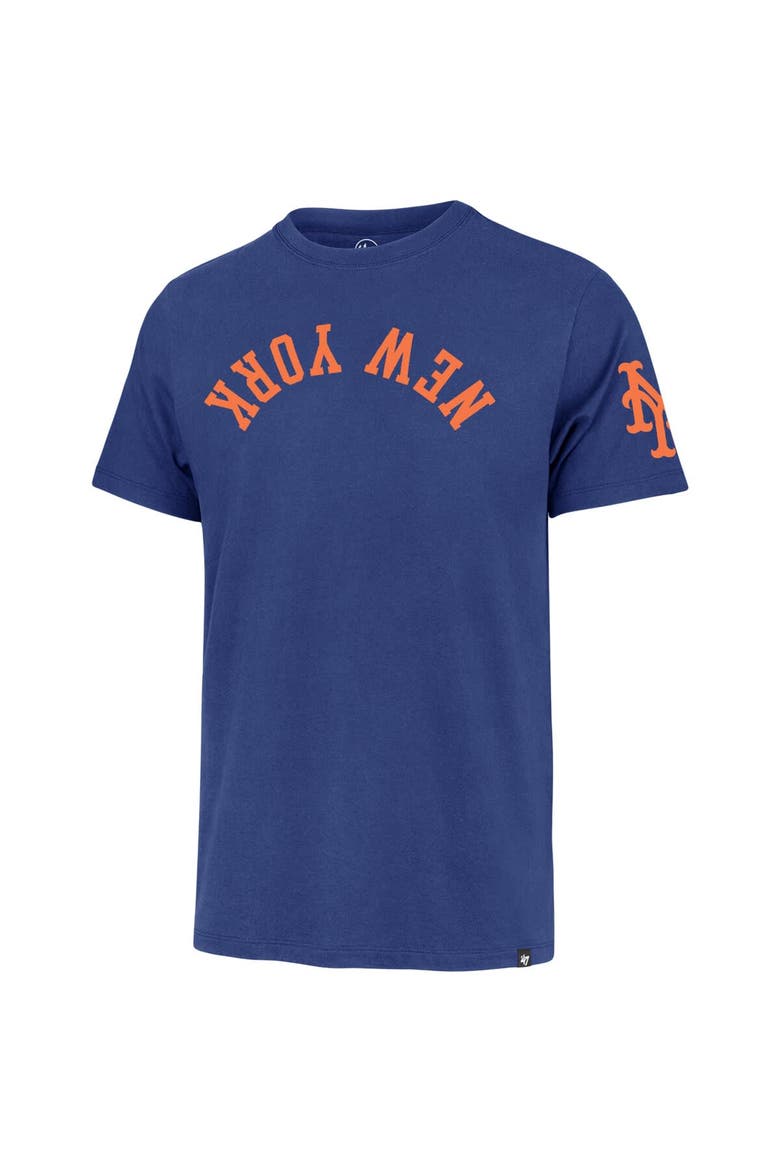 Men's '47  Royal New York Mets Upside Down Two-Peat Franklin T-Shirt, Alternate, color, Royal