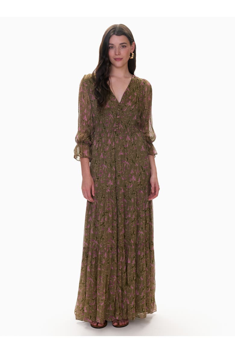 Audrey Smock Maxi Dress, Main, color, Olive Multi