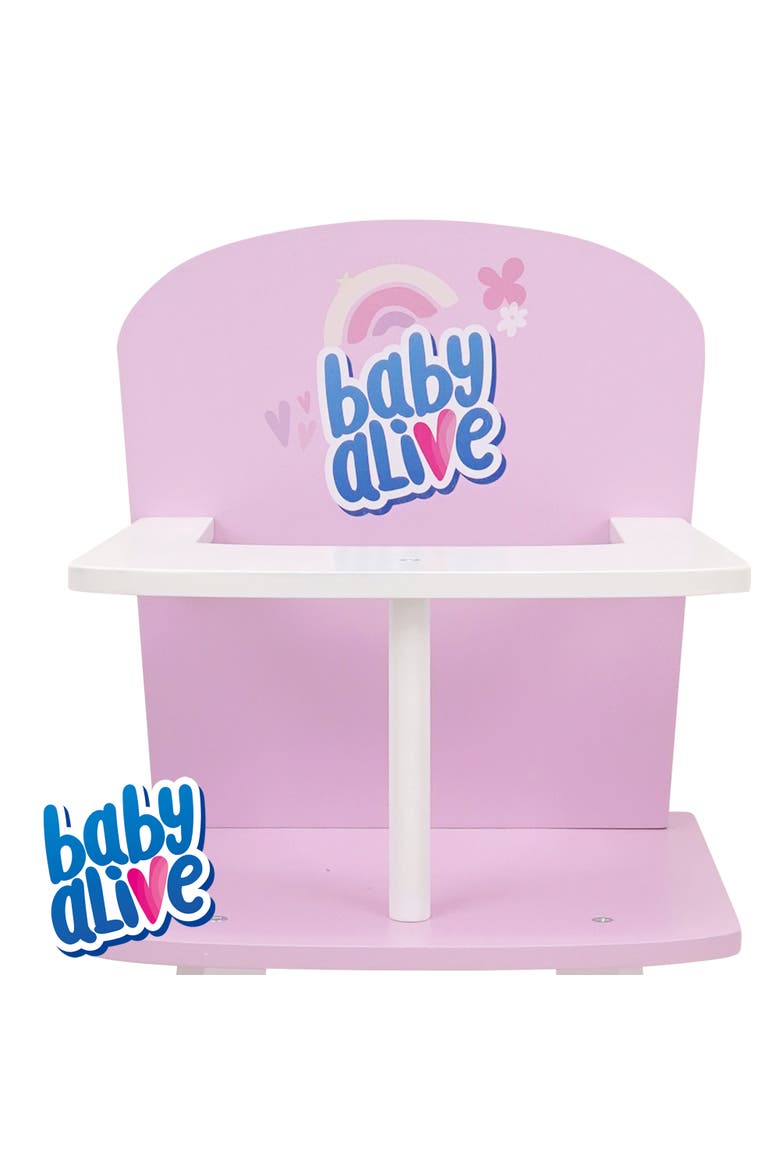Baby Alive Wooden Doll High Chair, Alternate, color, Multicolored