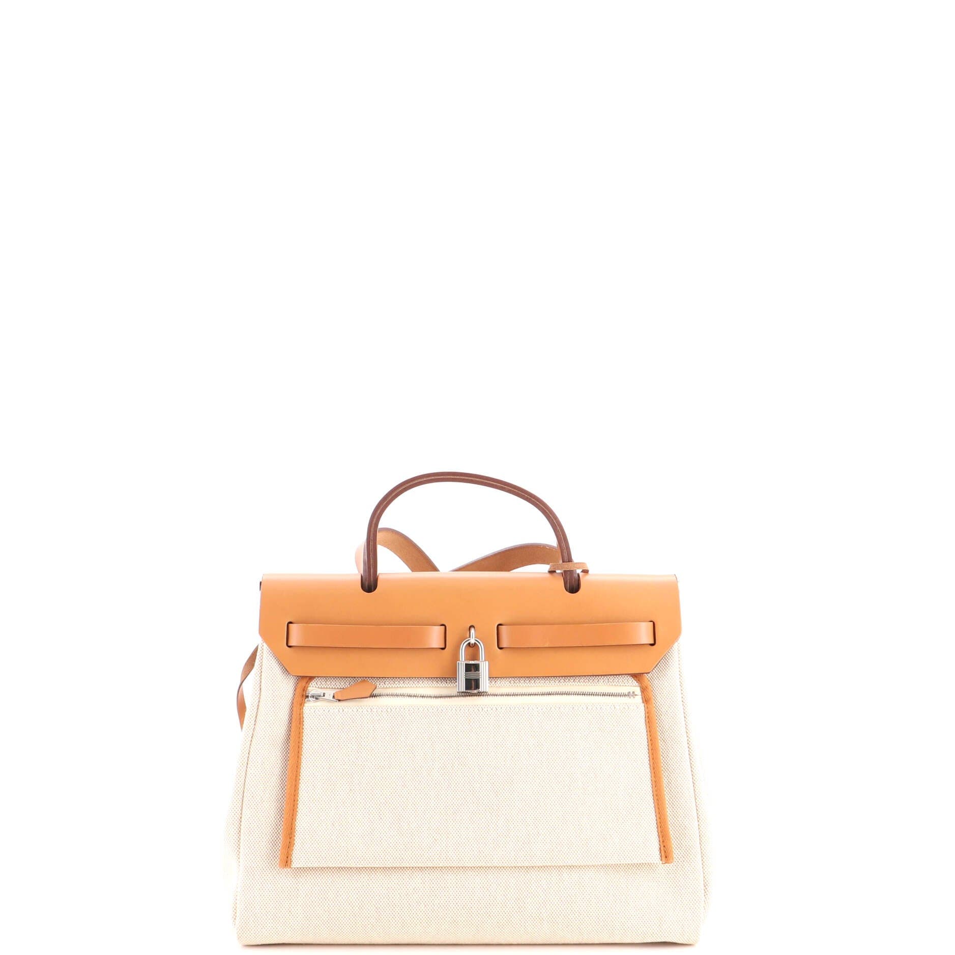 Herbag Zip Pegase Pop Toile and Leather 31, Alternate, color, White
