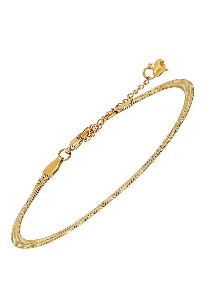18K Gold Plated Stainless Steel Snake Chain Anklet, Alternate, color, YELLOW