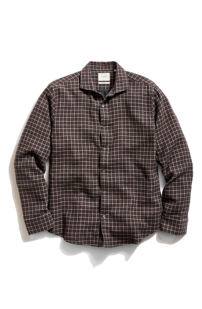 Billy Reid Cedar Bold Plaid Brushed Button-Up Shirt, Main, color, Asphalt Multi