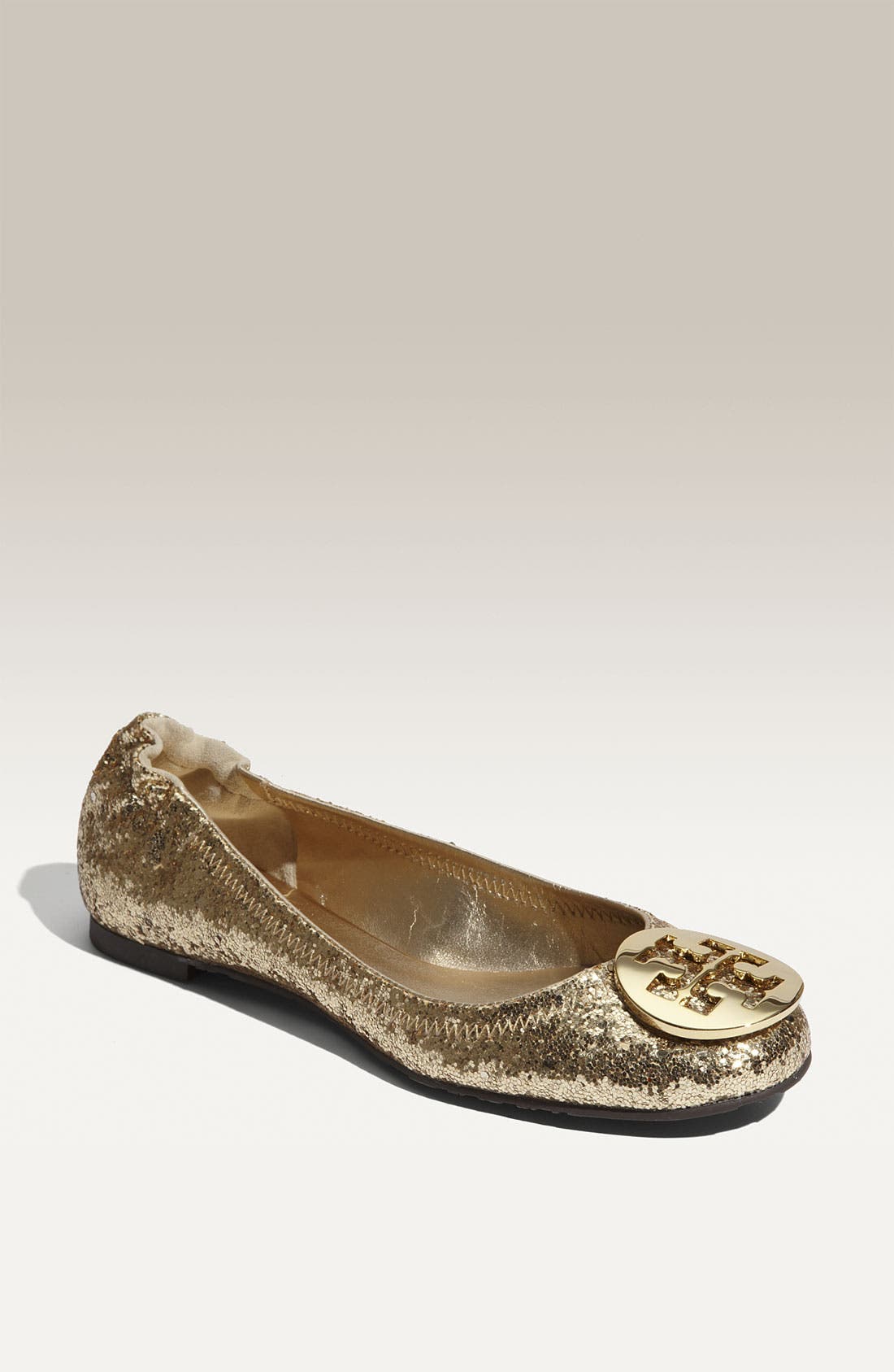 'Reva' Glitter Flat, Main, color, PLATINUM