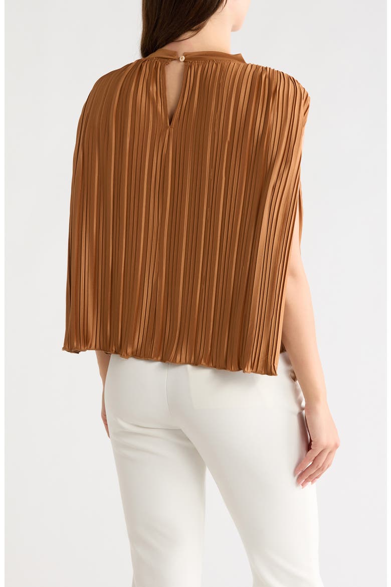 Olivia Sleeveless Pleated Cape Top, Alternate, color, RUST