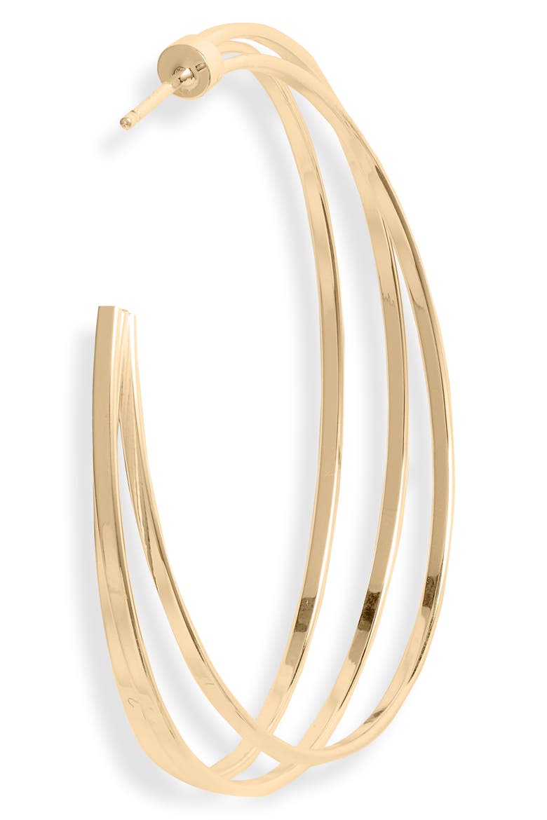 Raya 2 Triple Hoop Earrings, Alternate, color, YELLOW GOLD