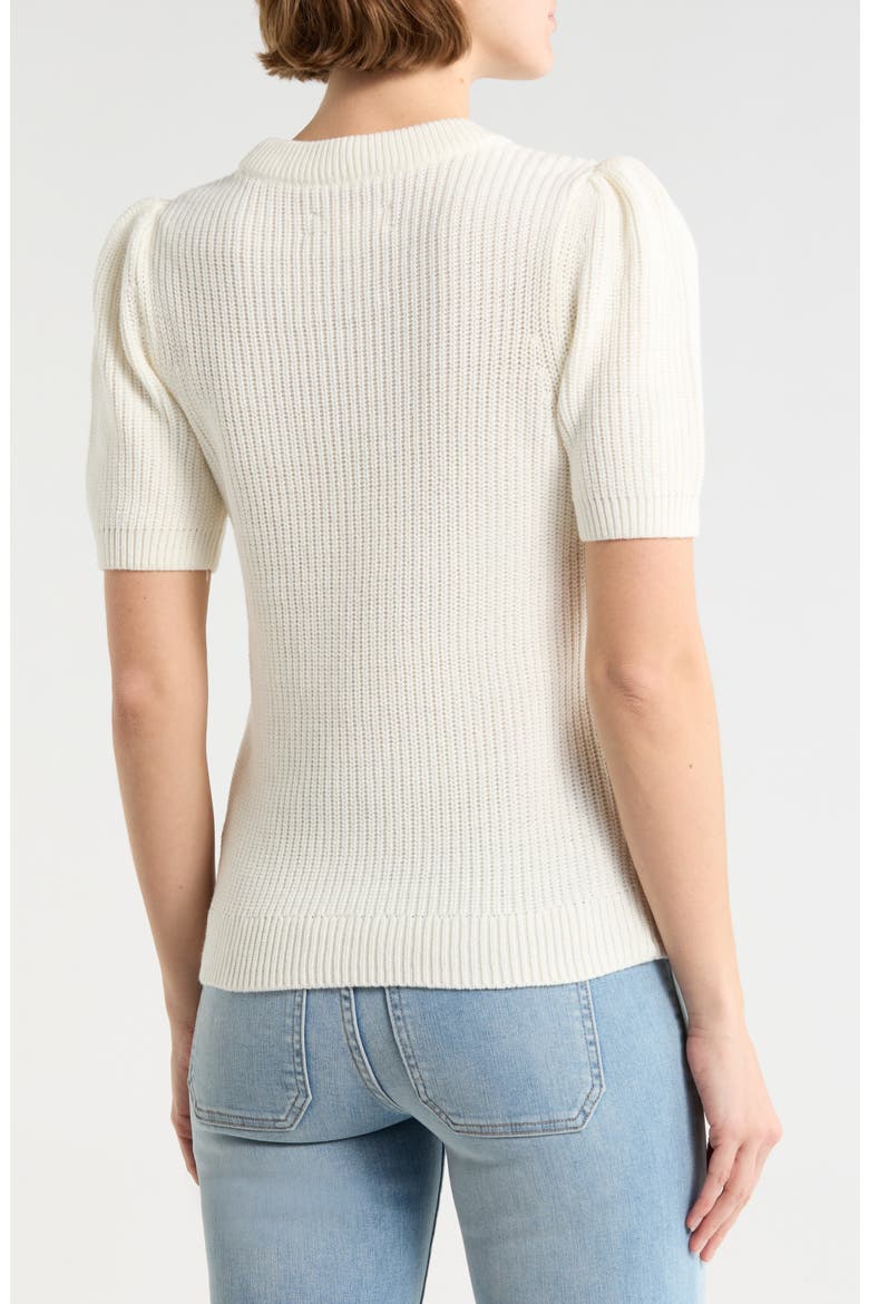 Cherry Embroidered Short Sleeve Sweater, Alternate, color, BRIGHT WHITE