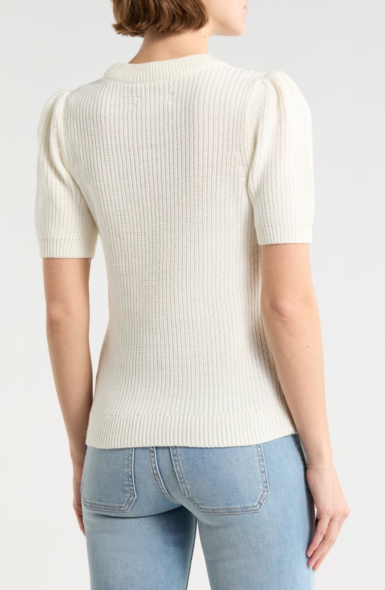 Lucky Brand Cherry Embroidered Short Sleeve Sweater, Alternate, color, Bright White