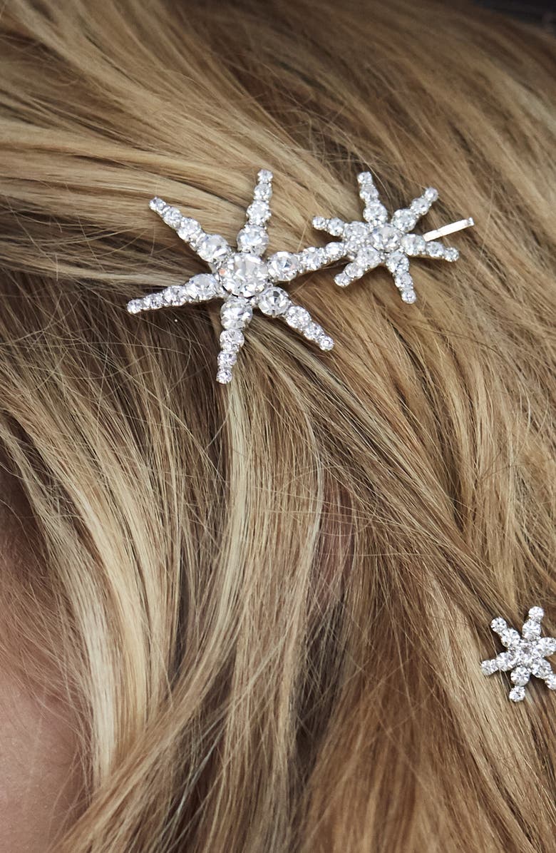 Jennifer Behr Venus Crystal Bobby Pin, Alternate, color, Crystal