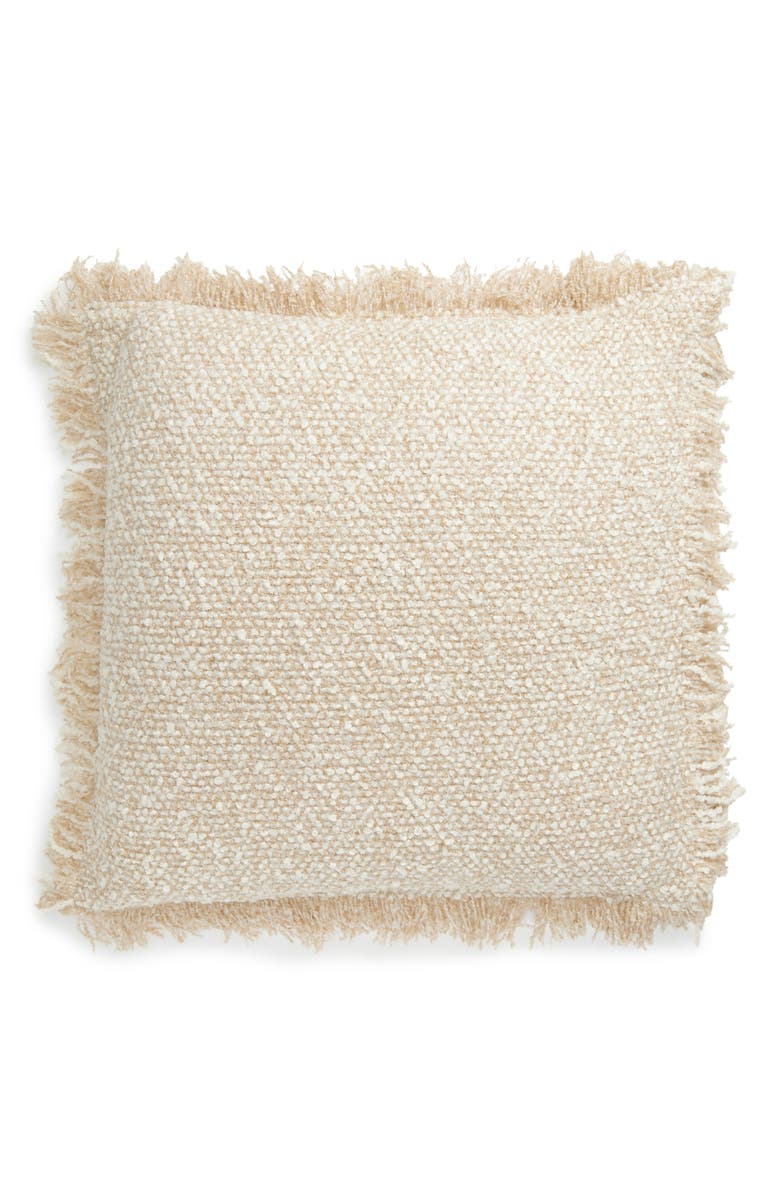 VCNY HOME Heathered Fringe Accent Pillow, Main, color, Beige