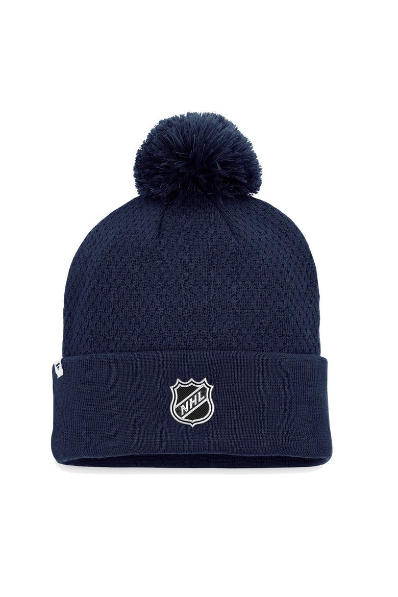 Women's Fanatics Branded Navy Colorado Avalanche Authentic Pro Road Cuffed Knit Hat with Pom, Alternate, color, Navy