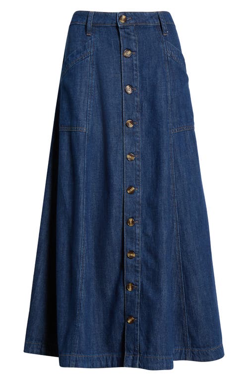 Favorite Daughter The Lila Denim Maxi Skirt In Blue