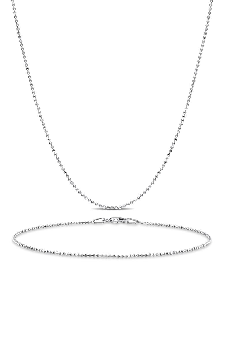 DELMAR Ball Chain Necklace & Anklet Set, Main, color,