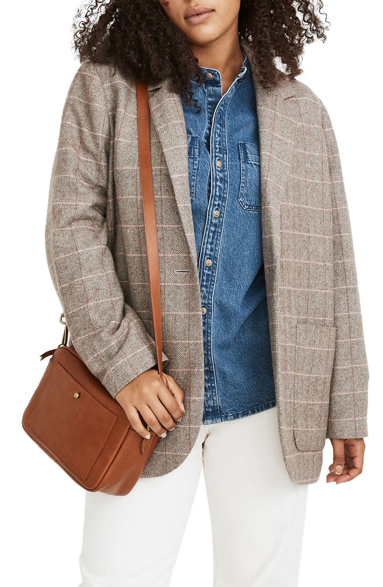 Madewell Woodhull Plaid Blazer, Alternate, color,
