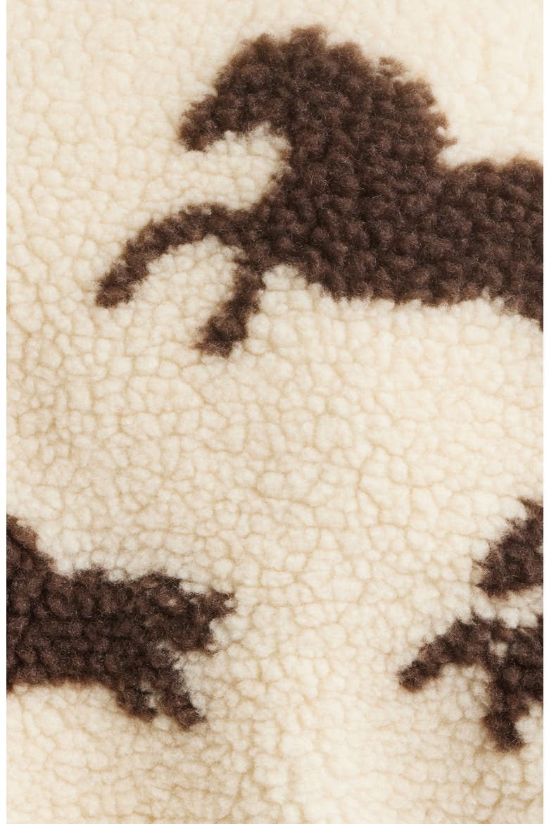 The Pasture Horse Print Fleece Jacket, Alternate, color, CREAM W/ HICKORY