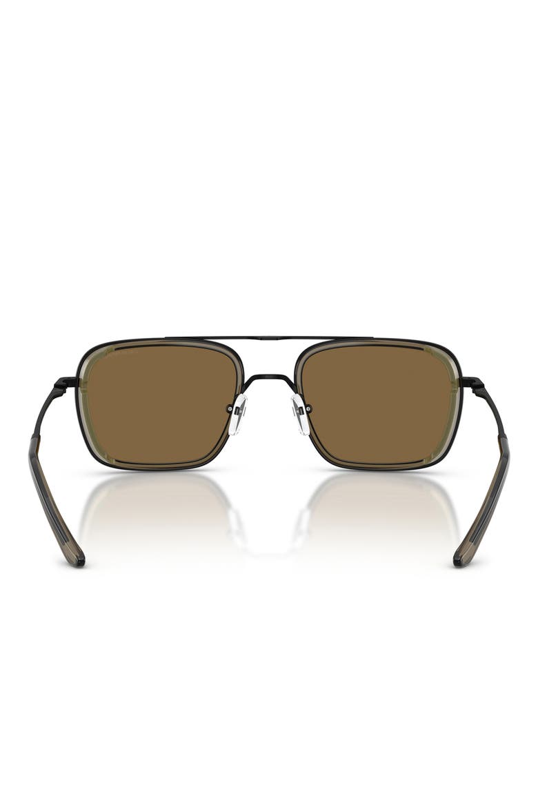 54mm Square Sunglasses, Alternate, color, MATTE BLACK / DARK GREEN