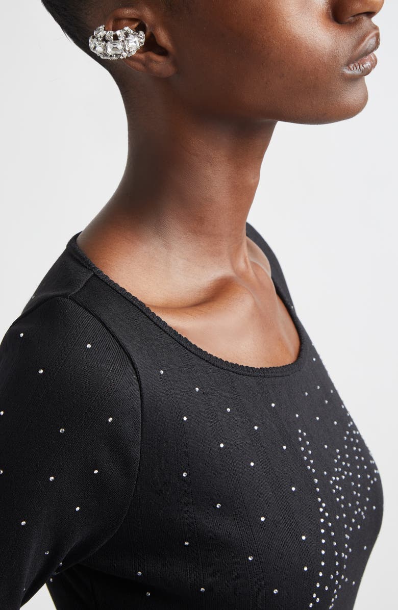 Area Crystal Ear Cuff, Alternate, color, Clear Crystal/ Silver