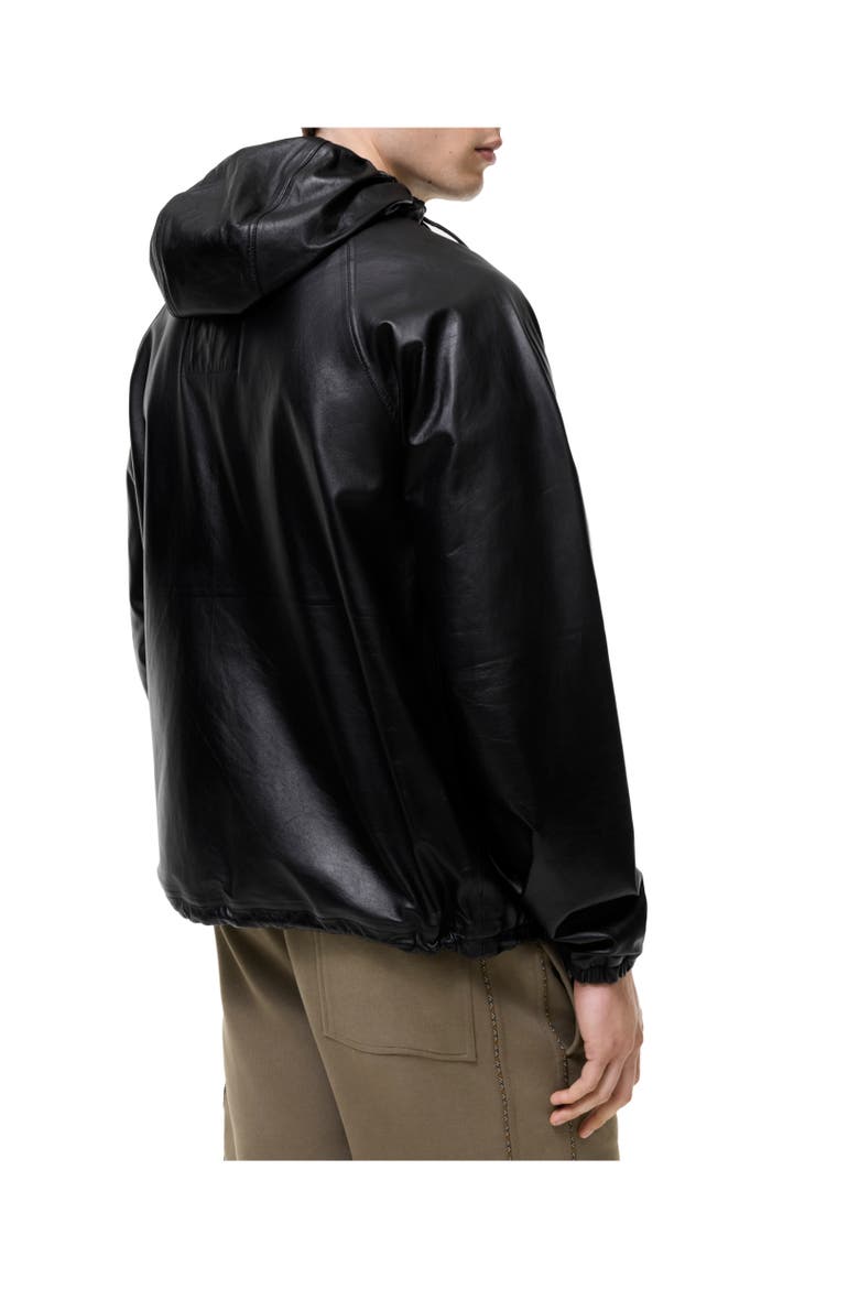 Leather Clapton Hooded Jacket, Alternate, color, Black