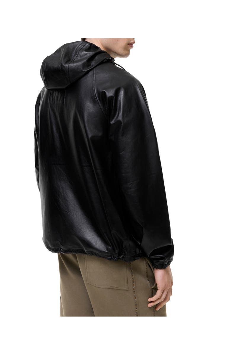 Burberry Leather Hooded Jacket, Alternate, color, Black