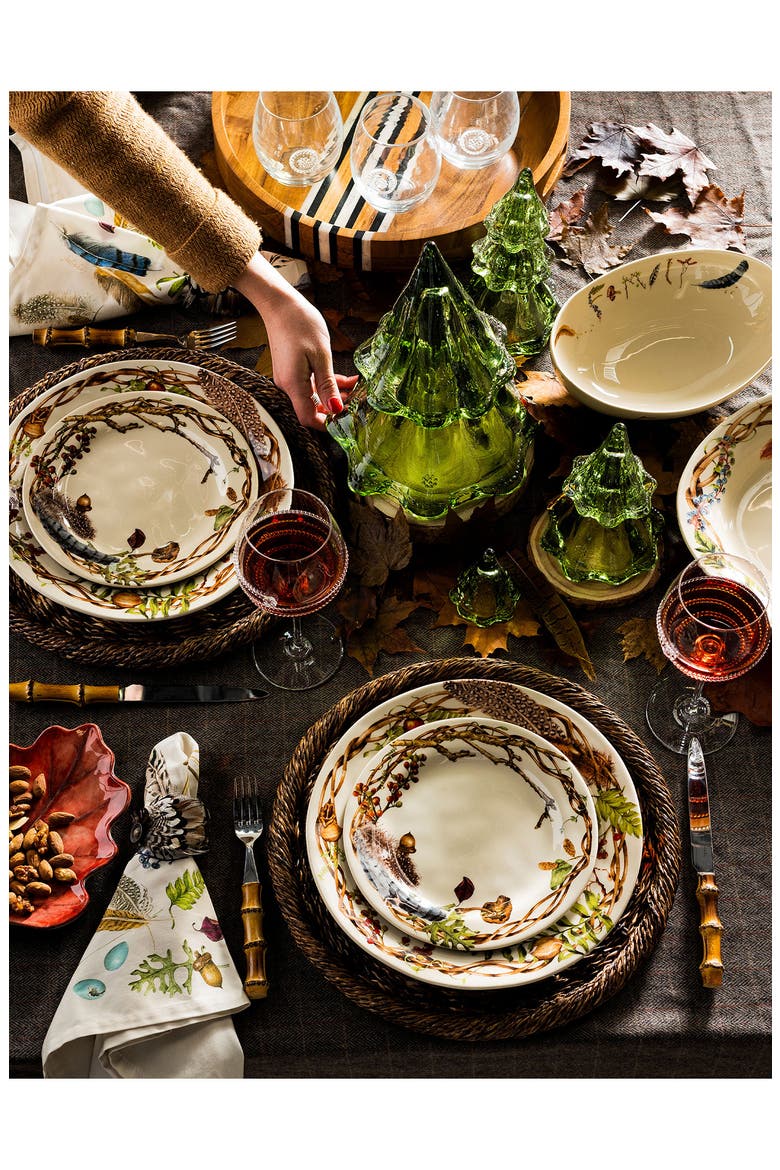 Forest Walk Set of 4 Leaf Plates, Alternate, color, CAFE AU LAIT