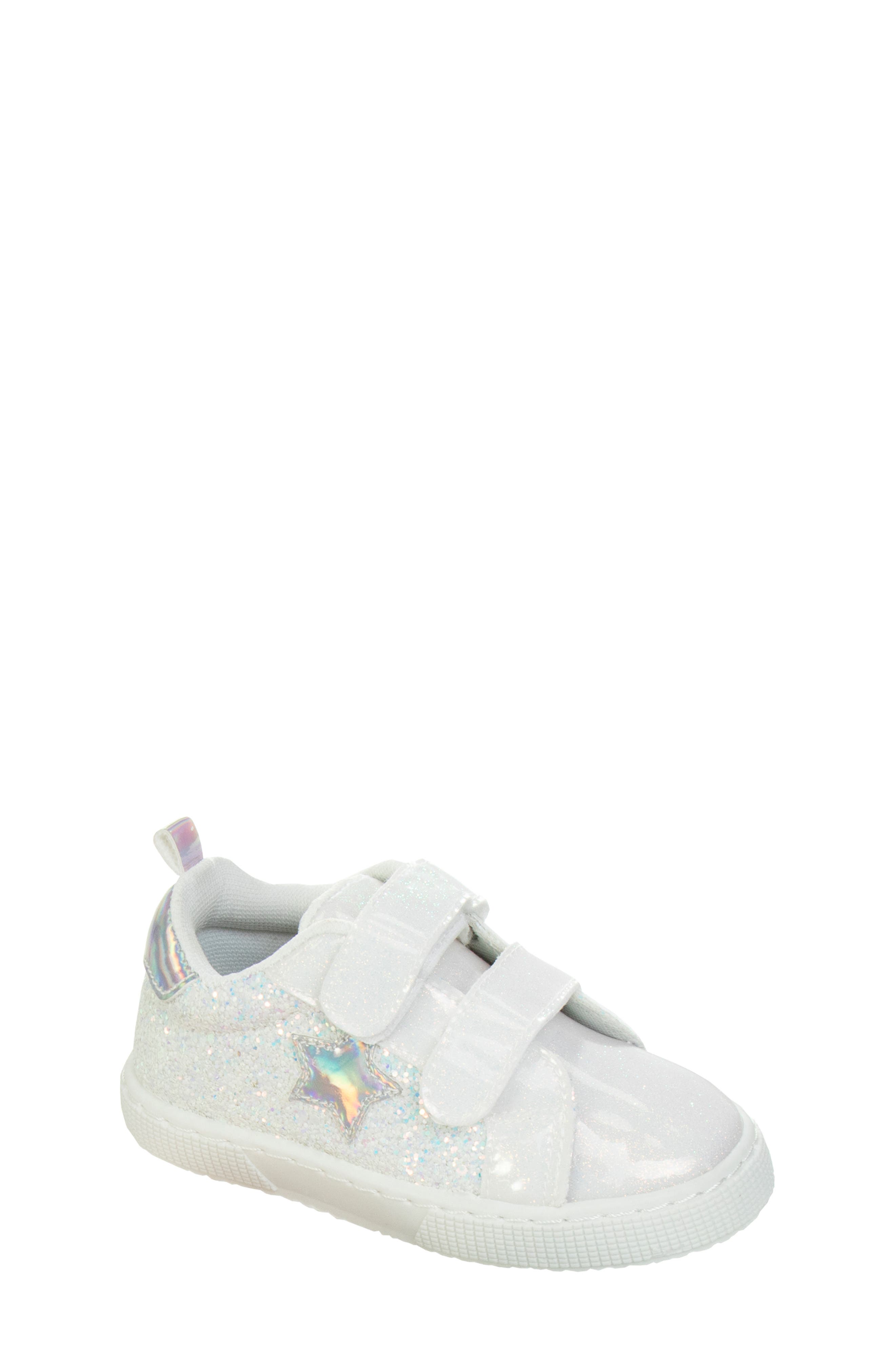 Kids' Glitter Star Low Top Sneaker, Main, color, WHITE GLITTER