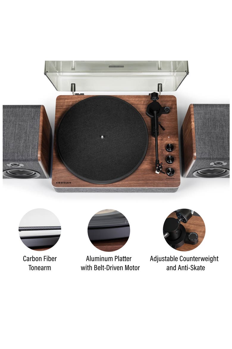 Nocturne Bluetooth® Record Player & Speakers, Alternate, color, CHARCOAL