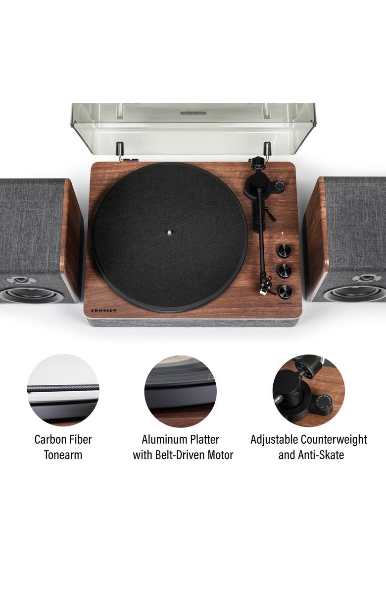 Crosley Radio Nocturne Bluetooth<sup>®</sup> Record Player & Speakers, Alternate, color, 