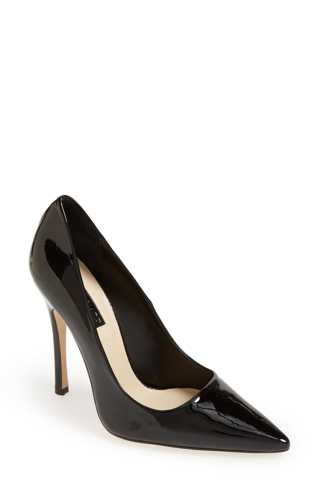 'Gallop' Patent Pointy Toe Pump, Main, color, BLACK