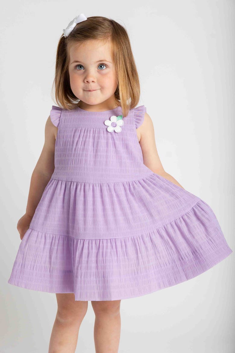 Crinkle Lawn Dress With Flower, Alternate, color, Light Purple