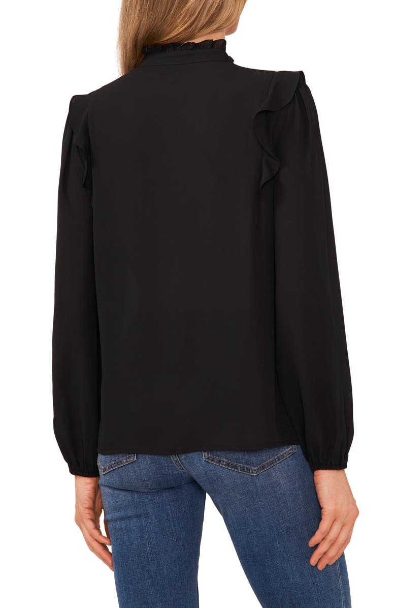 CeCe Pintuck Ruffle Button-Up Blouse, Alternate, color, 